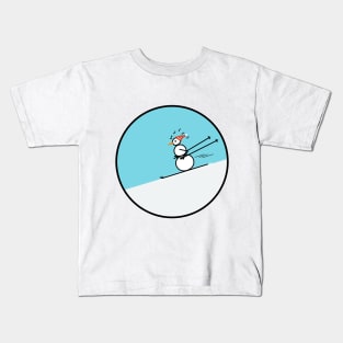 Frosty the Snowman on the Slope Kids T-Shirt